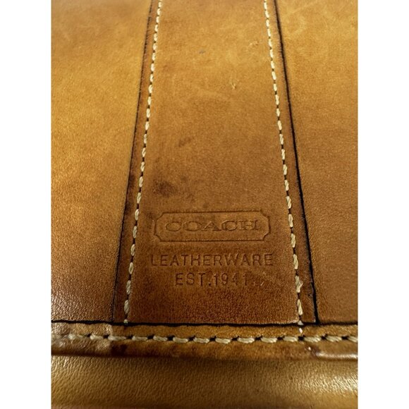 Vintage Coach Womens Tan Leather Wallet Moneyfold Zip Pocket Classic Western - Picture 11 of 16